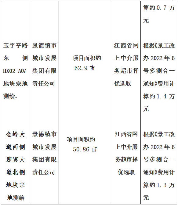 景德大道南側(cè)規(guī)劃路西側(cè)地塊宗地測繪、石嶺小區(qū)北側(cè)地塊宗地測繪、玉字亭路東側(cè)HX02-A07地塊宗地測繪、金嶺大道西側(cè)迎賓大道北側(cè)地塊宗地測繪項目計劃公告